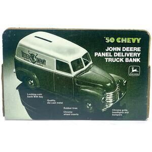 John Deere '50 Chevy Panel Delivery Truck Bank New in Original Box